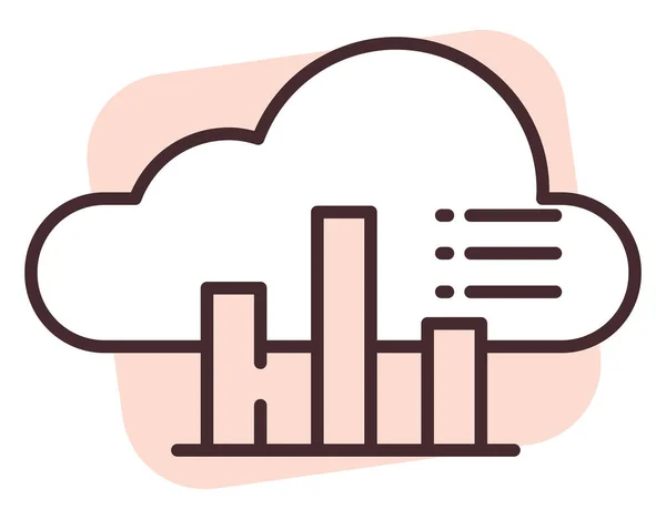 Chart Cloud Illustration Icon Vector White Background — Stock Vector