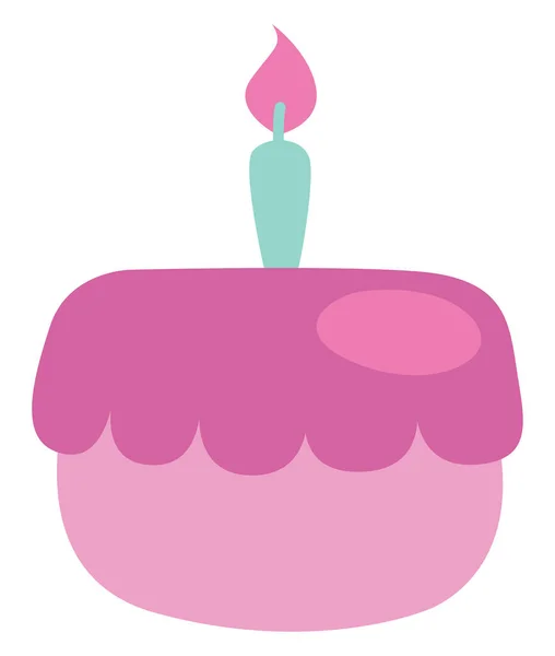 Детство Розовый Торт День Рождения Иллюстрация Икона Вектор Белом Фоне — стоковый вектор