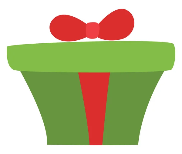 Natale Regalo Verde Illustrazione Icona Vettore Sfondo Bianco — Vettoriale Stock