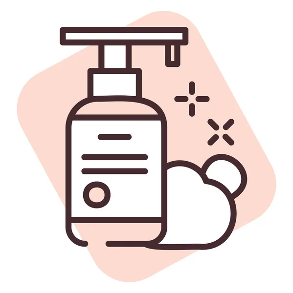Sıvı Sabunu Illüstrasyon Veya Simge Temizleme Beyaz Arkaplan Üzerindeki Vektör — Stok Vektör