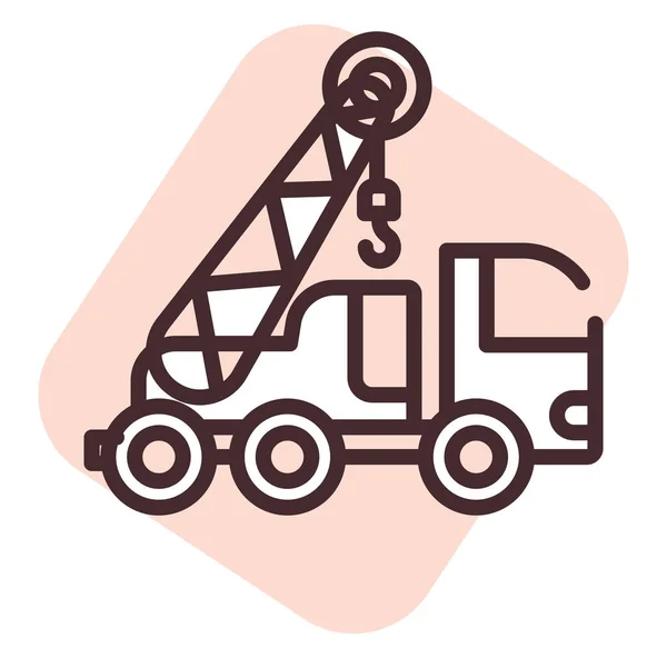Baukranwagen Illustration Oder Symbol Vektor Auf Weißem Hintergrund — Stockvektor