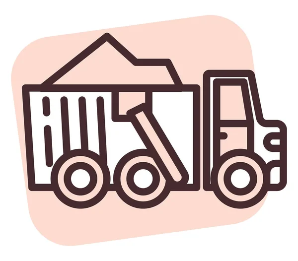 Construction Camion Sable Illustration Icône Vecteur Sur Fond Blanc — Image vectorielle