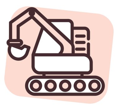 Yapı vinç yükleyici; resimleme veya simge; beyaz arkaplan üzerindeki vektör.