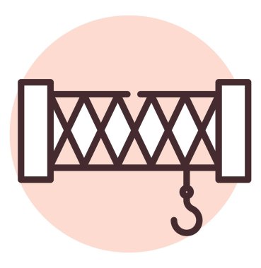 Yapı vinci mühendisliği; illüstrasyon veya simge; beyaz arkaplan üzerindeki vektör.