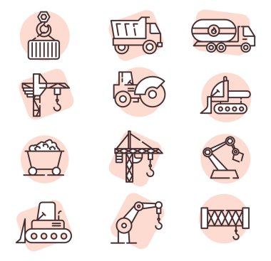 Yapı ekipmanları; resimleme veya simge; beyaz arkaplan üzerindeki vektör.