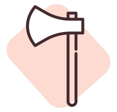 Yapı baltası; illüstrasyon veya simge; beyaz arkaplan üzerindeki vektör.