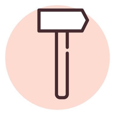 Yapı lastiği çekiç; illüstrasyon veya simge; beyaz arkaplan üzerindeki vektör.