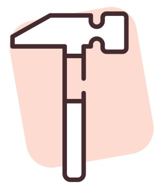 Küçük çekiç; resimleme veya simge; beyaz arkaplan üzerindeki vektör.