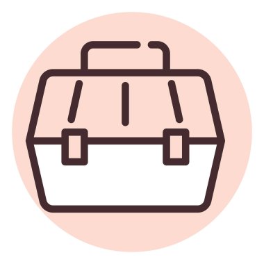 Yapı aracı kutusu; illüstrasyon veya simge; beyaz arkaplan üzerindeki vektör.