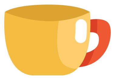 Yemek fincanı, illüstrasyon veya simge, beyaz arkaplan üzerindeki vektör.