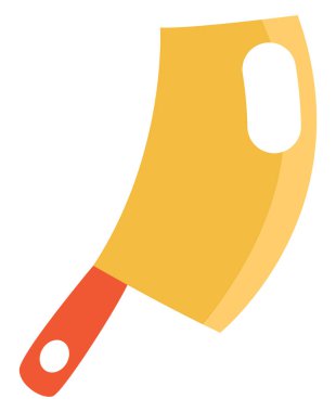 Yemek bıçağı, illüstrasyon veya simge, beyaz arkaplan üzerindeki vektör.