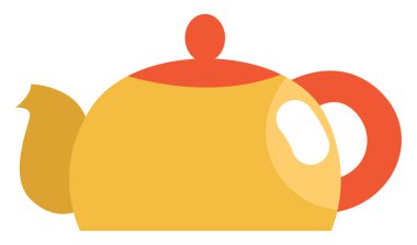 Çaydanlık, illüstrasyon veya simge, beyaz arkaplan üzerindeki vektör.