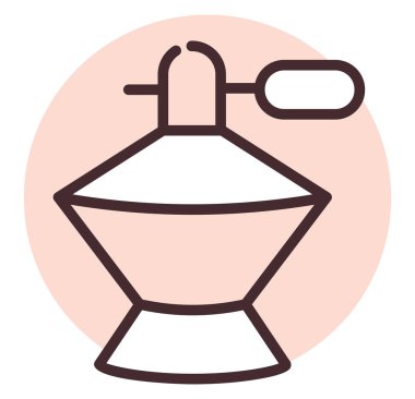 Kozmetik parfümü, illüstrasyon veya simge, beyaz arkaplan üzerindeki vektör.