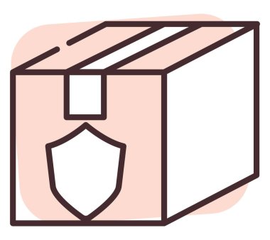 Teslimat koruması, illüstrasyon veya simge, beyaz arkaplan üzerindeki vektör.