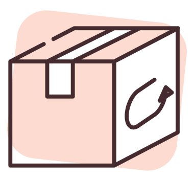 Teslimat dönüşü, resimleme veya simge, beyaz arkaplan üzerindeki vektör.