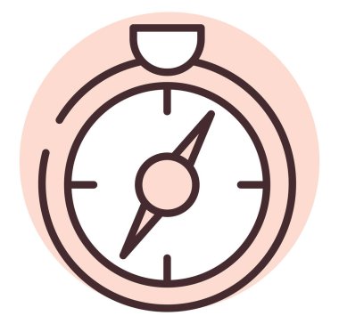 Dağıtım pusulası, illüstrasyon veya simge, beyaz arkaplan üzerindeki vektör.