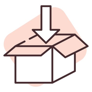 Teslimat al, resimleme veya simge, beyaz arkaplan üzerindeki vektör.