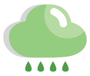 Ekoloji yağmuru, illüstrasyon veya simge, beyaz arkaplan üzerindeki vektör.