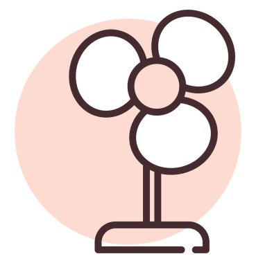 Elektronik fan, illüstrasyon veya simge, beyaz arkaplan üzerindeki vektör.