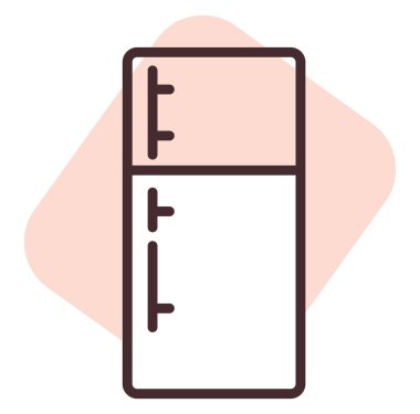 Elektronik buzdolabı, illüstrasyon veya simge, beyaz arkaplan üzerindeki vektör.