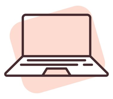 Elektronik dizüstü bilgisayar, illüstrasyon veya simge, beyaz arkaplan üzerindeki vektör.