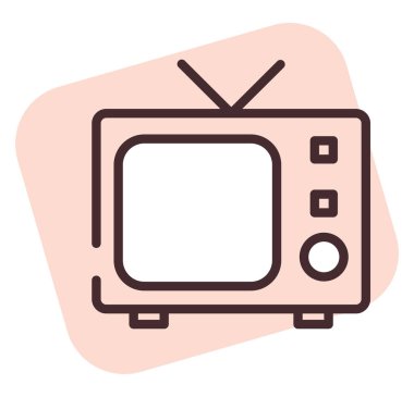 Elektronik TV, illüstrasyon veya simge, beyaz arkaplan üzerindeki vektör.