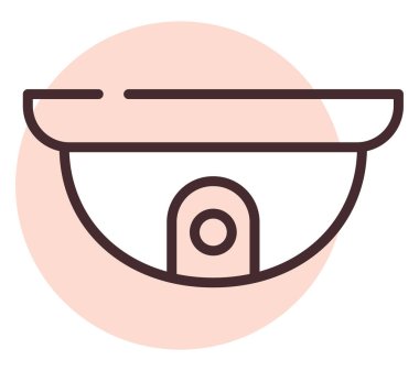 Elektronik web kamerası, illüstrasyon veya simge, beyaz arkaplan üzerindeki vektör.