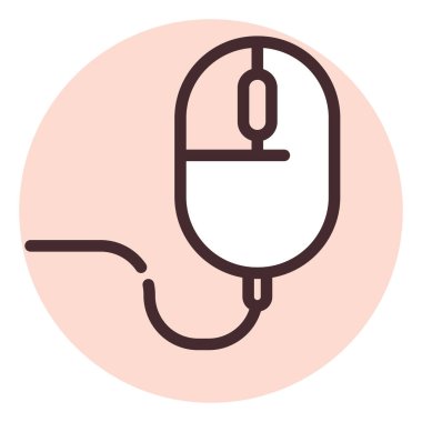 Elektronik derleyici fare, illüstrasyon veya simge, beyaz arkaplan üzerindeki vektör.