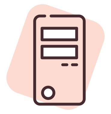 Elektronik bilgisayar, illüstrasyon veya simge, beyaz arkaplan üzerindeki vektör.