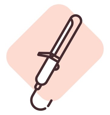 Elektronik saç biçimi, illüstrasyon veya simge, beyaz arkaplan üzerindeki vektör.