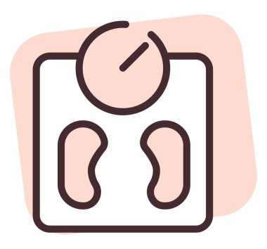 Elektronik ağırlık ölçeği, illüstrasyon veya simge, beyaz arkaplan üzerindeki vektör.