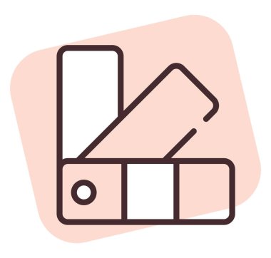 Yapı ekipmanı renk örnekleri, illüstrasyon veya simge, beyaz arkaplan üzerindeki vektör.