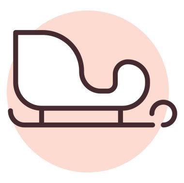 Olay chritmas kızağı, illüstrasyon veya simge, beyaz arkaplan üzerindeki vektör.