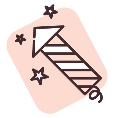 Olay havai fişekleri, illüstrasyon veya simge, beyaz arkaplan üzerindeki vektör.