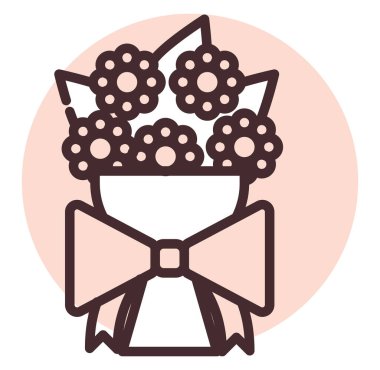 Olay buketi, illüstrasyon veya simge, beyaz arkaplan üzerindeki vektör.