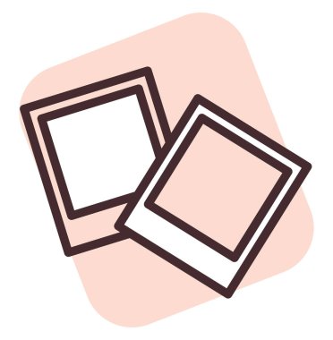 Olay polaroid fotoğrafları, illüstrasyon veya simge, beyaz arkaplan üzerindeki vektör.