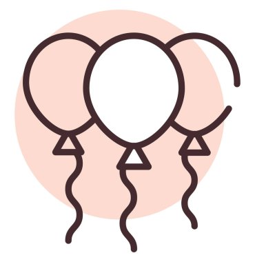 Olay balonları, illüstrasyon veya simge, beyaz arkaplan üzerindeki vektör.