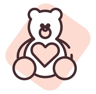 Olay ayısı, illüstrasyon veya simge, beyaz arkaplan üzerindeki vektör.