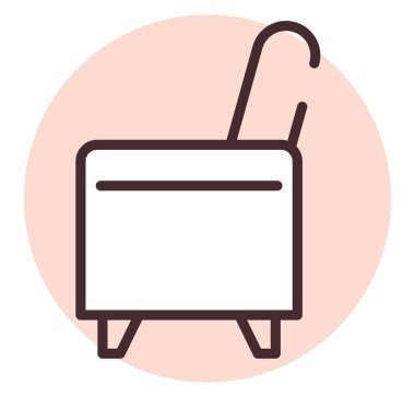 Mobilya koltuğu, illüstrasyon veya simge, beyaz arkaplan üzerindeki vektör.