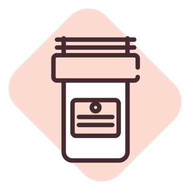 Sağlık hapları, illüstrasyon veya simge, beyaz arkaplan üzerindeki vektör.