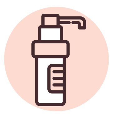 Sağlık boğaz spreyi, illüstrasyon veya simge, beyaz arkaplan üzerinde vektör.