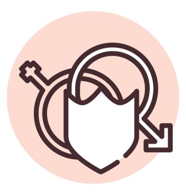 Sağlık koruması, illüstrasyon veya simge, beyaz arkaplan üzerindeki vektör.