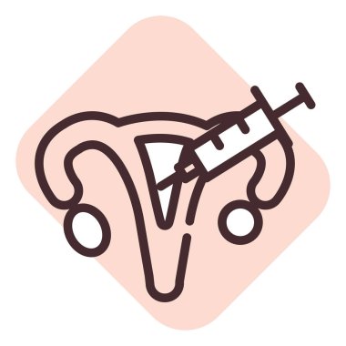 Sağlık rahim, illüstrasyon veya simge, beyaz arkaplan üzerindeki vektör.