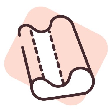 Ev tekstil yastığı, illüstrasyon veya simge, beyaz arkaplanda vektör.