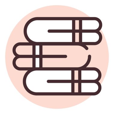 Ev tekstil havluları, illüstrasyon veya simge, beyaz arkaplan üzerindeki vektör.