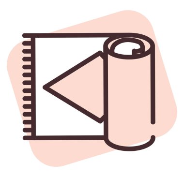 Ev tekstil halısı, illüstrasyon veya simge, beyaz arkaplan üzerindeki vektör.