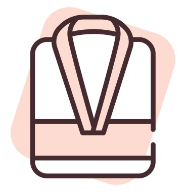 Ev tekstil bornozu, illüstrasyon veya simge, beyaz arkaplan üzerindeki vektör.