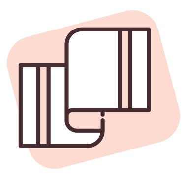 Beyaz havlu, illüstrasyon veya simge, beyaz arkaplan üzerindeki vektör.