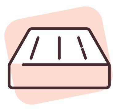 Ev dokuma yatağı, illüstrasyon veya simge, beyaz arkaplan üzerindeki vektör.