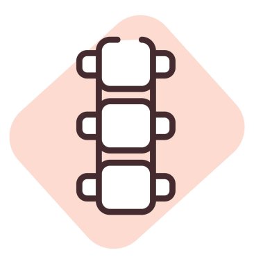 İnsan organı omurgası, illüstrasyon veya simge, beyaz arkaplan üzerindeki vektör.